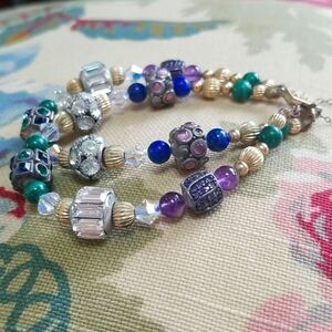 GORGEOUS VINTAGE CRYSTALS BRACELET!!! HAND DESIGNED BY JEWELER!!!